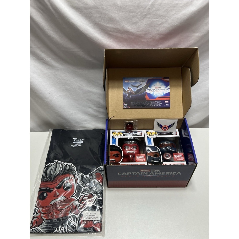 Marvel Collector Corps Box Captain America Brave New World Open Box Shirt L